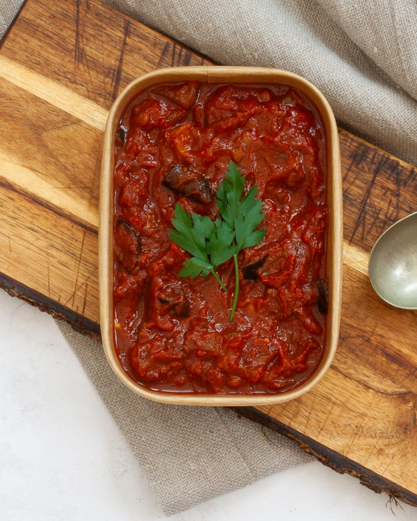 Harissa Spiced Aubergine and Tomato