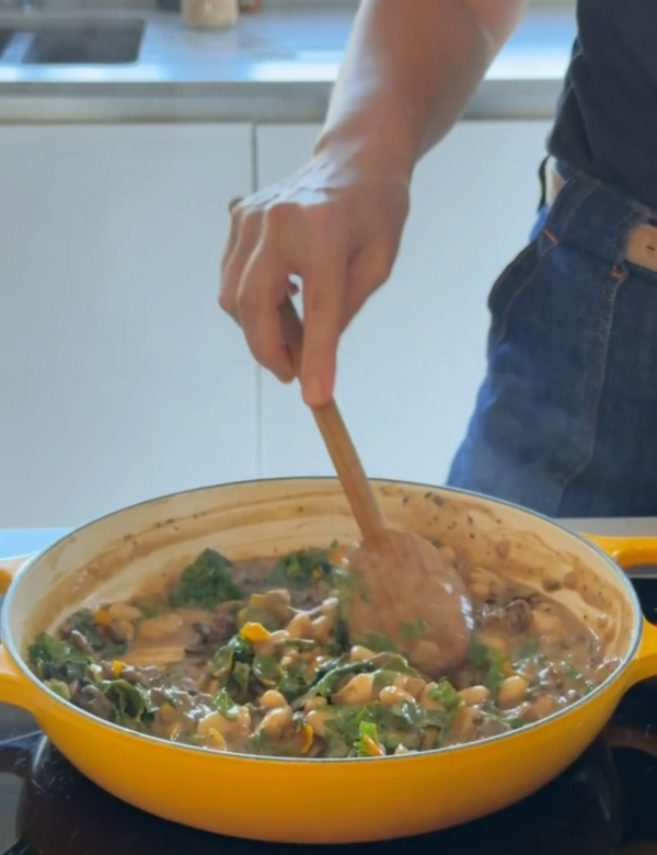 NEW Miso Mushroom with White Beans and Rainbow Chard